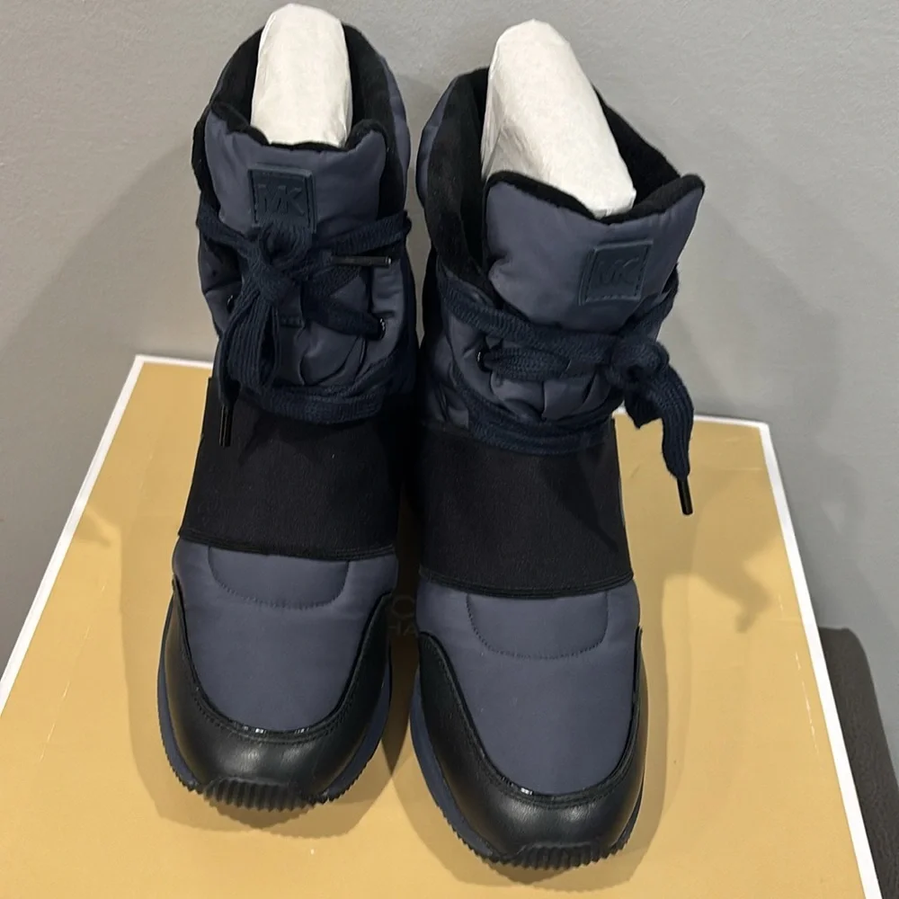 Michael Kors MK Shay Boot Navy Blue Admiral Winter Sneaker Boots sz 9.5 #14
